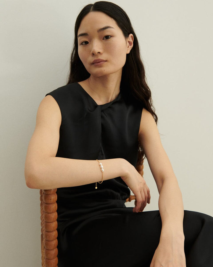 Sorelle Jewellery - 3-Pearls Bracelet - Forgyldt
