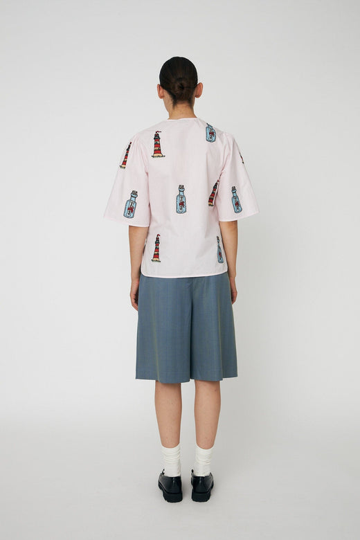 Stella Nova - Embroidered Bow Shirteb61-1431 - 558 Pale Pink Skjorter 