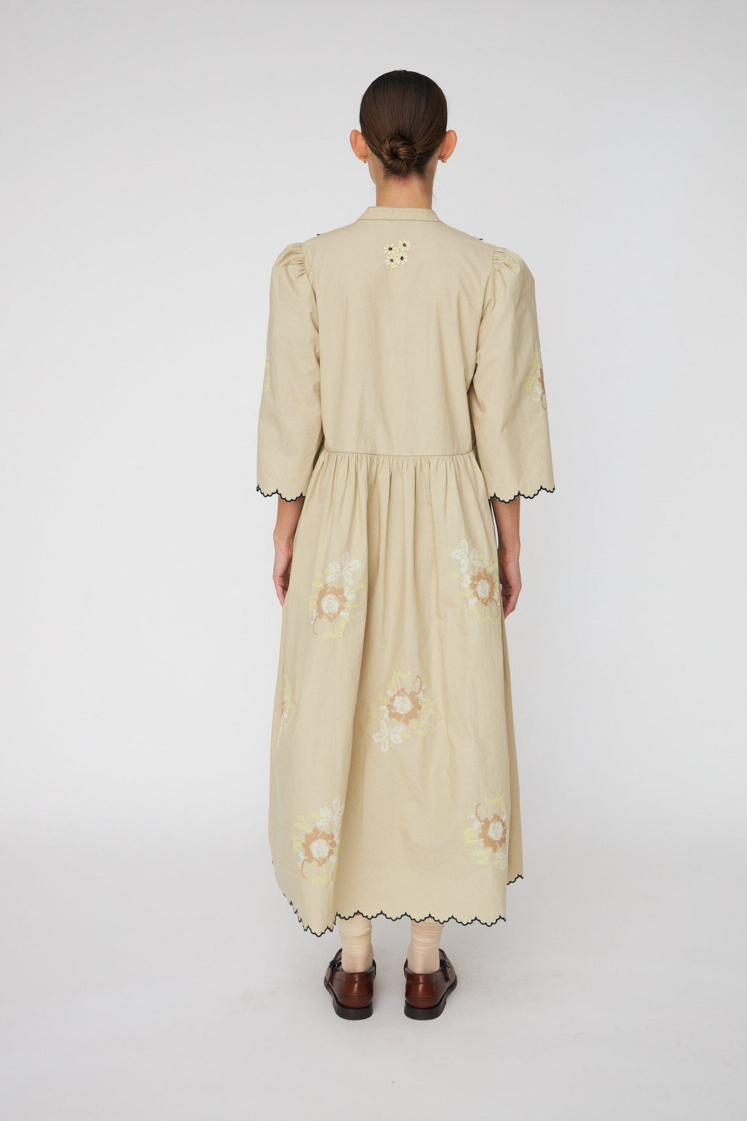 Stella Nova - Embroidered Loose Midi Dresses62-4485 - 198 Army Touch Kjoler 