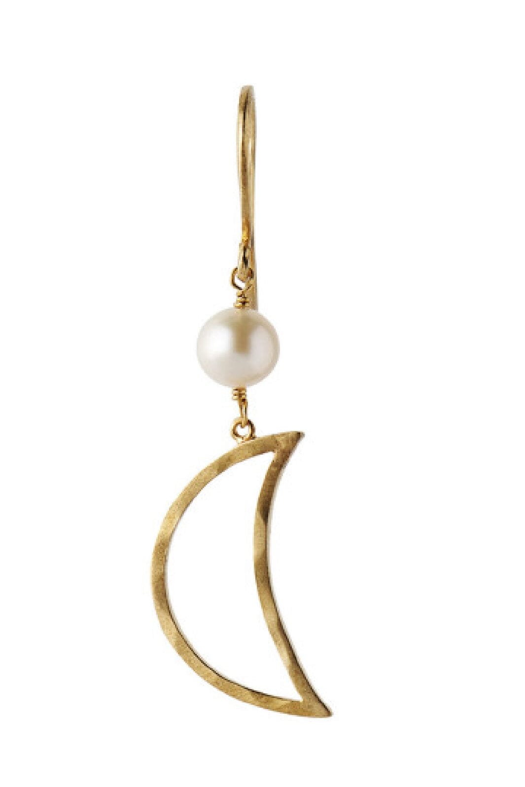Stine A - Bella Moon Earring With Pearl Goldenen - 1282-02-S