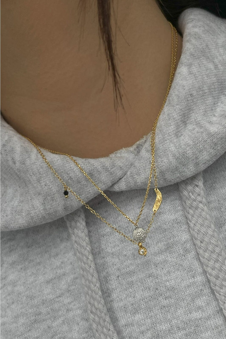 Stine A - Flow Splash Necklace With Stones - 2055-02-Os