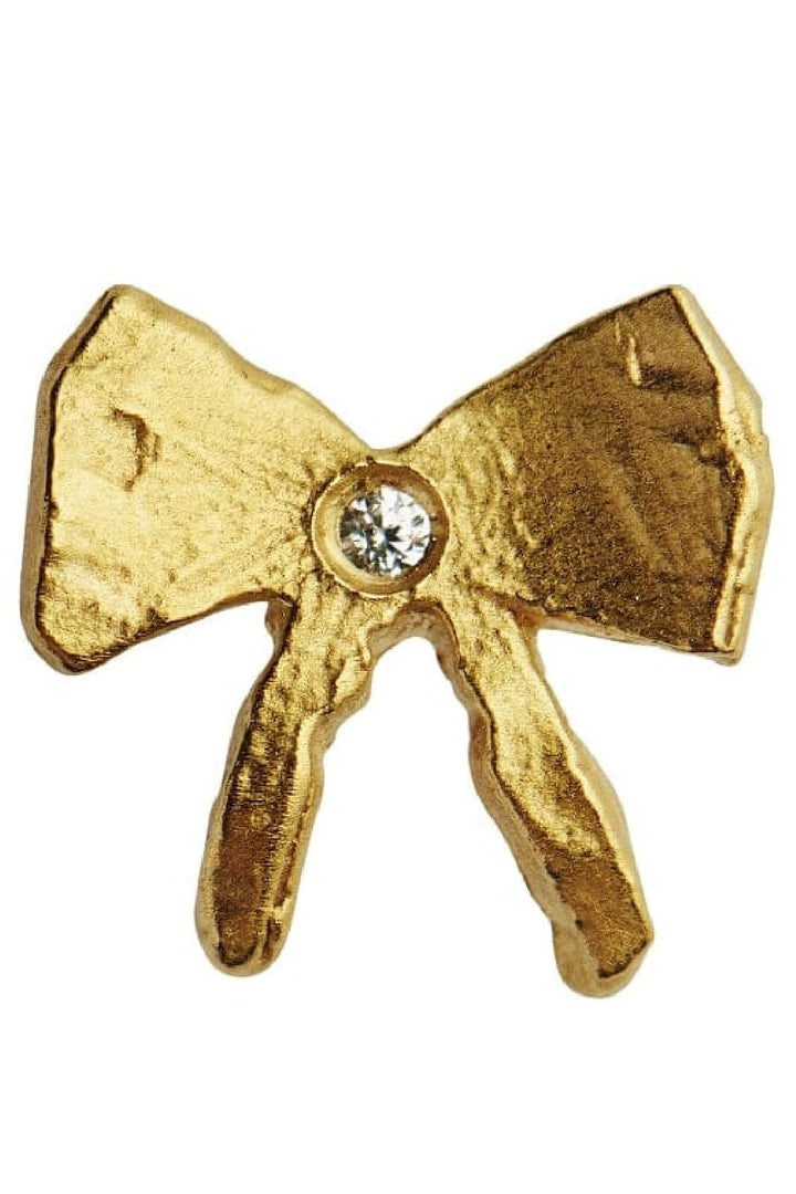 Stine A - Petit Bow Earring With Stone - Single - 1344-02-S