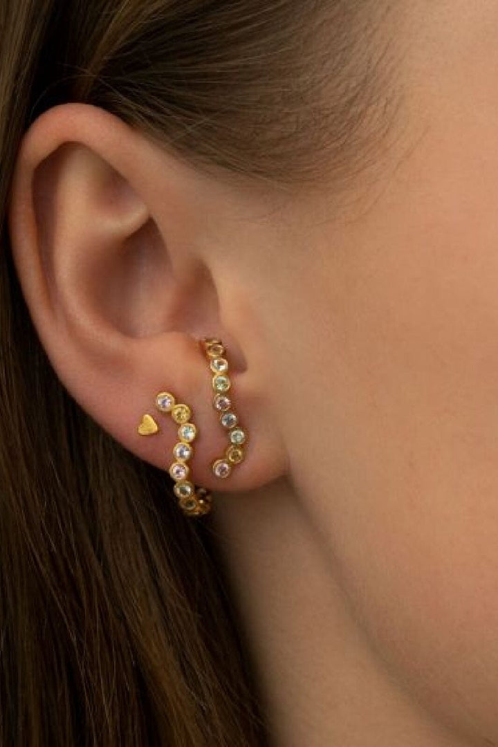 Stine A - Petit Love Heart Earring Goldenen - 1016-02-S