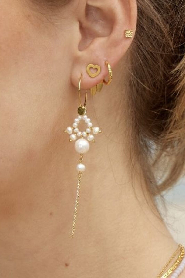 Stine A - Petit Tinsel Creol Earring Goldenen - 1094-02-S