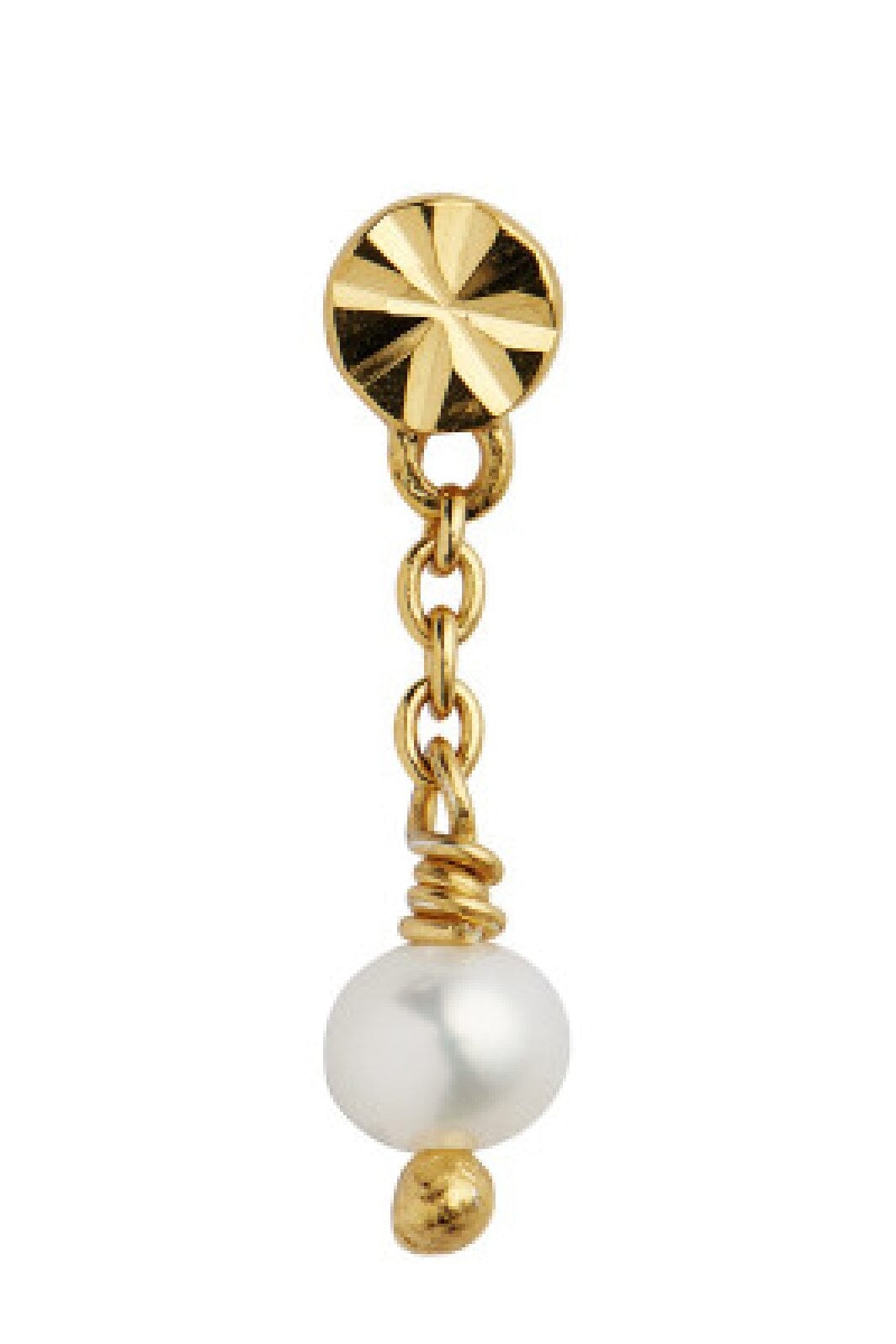Stine A - Tres Petit Etoile Earring With Pearl Goldenen - 1283-02-S