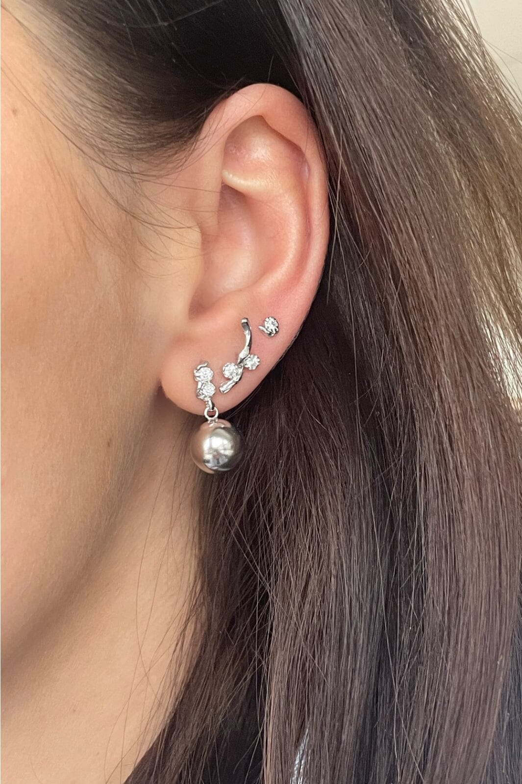 Stine A - Tres Petit Flow Earring Silver - Single - 1336-00-S