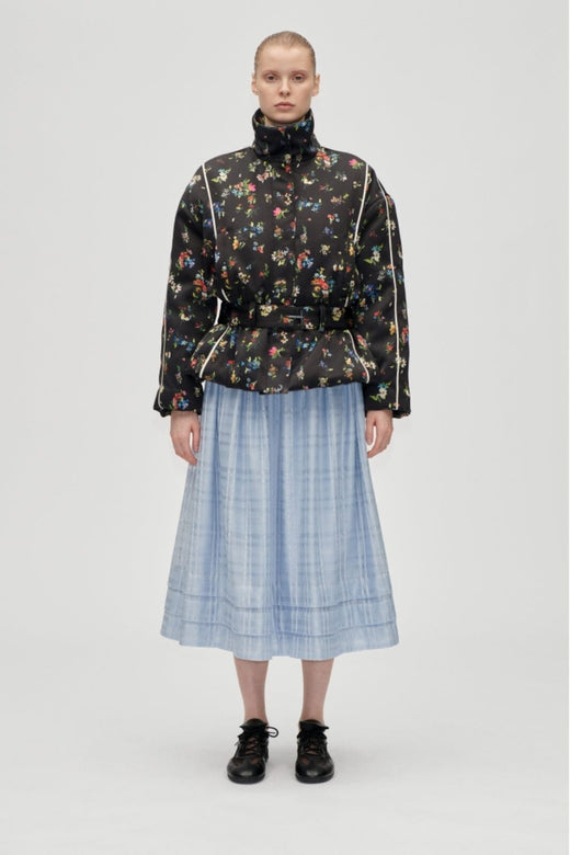 Stine Goya - 2407 Satin Ruffle, Cinched Aviator Bomber Jacketsg-aw25-j056-2407 - Magnolia Garden