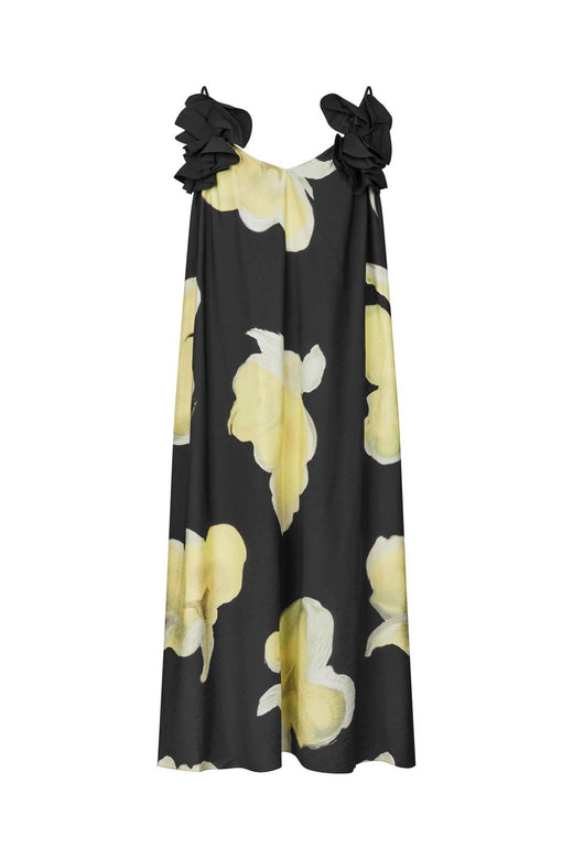 Stine Goya - 2450 Printed Viscose, Floral Long Dresssg-ps26-d207-2450 - Yellow Petunias Kjoler 