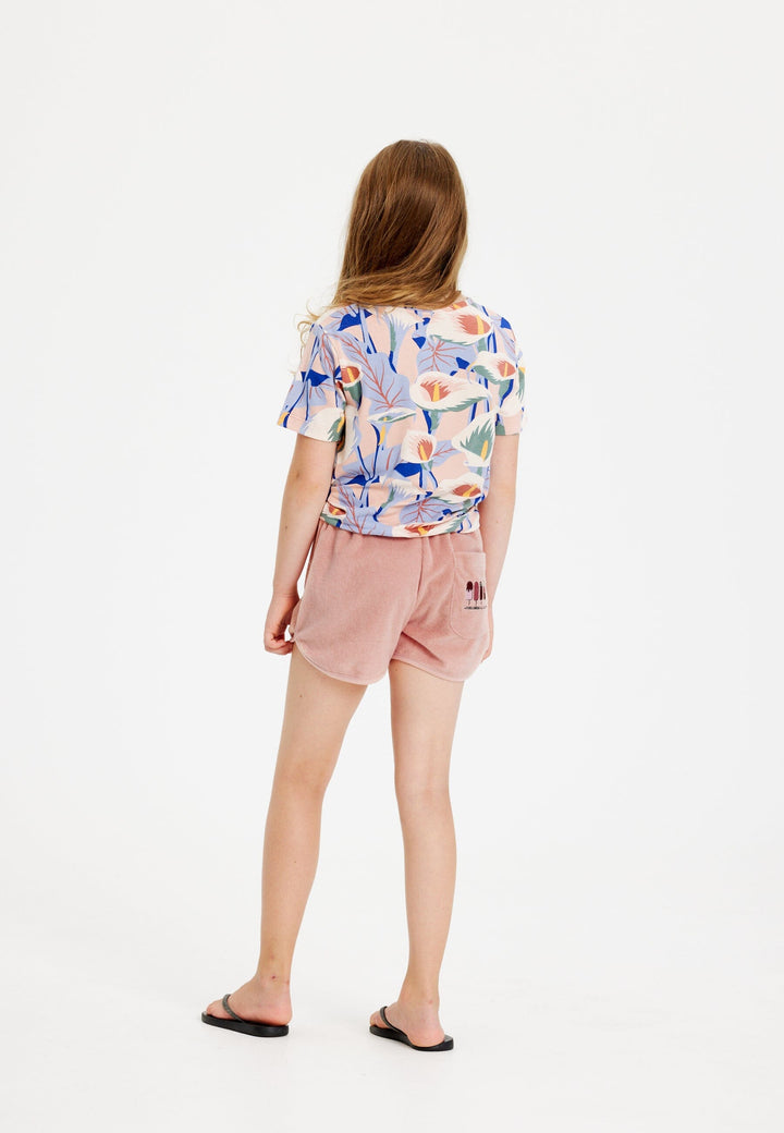 The New - Tngwyneth S_S Tee - Peach Beige Flower Aop