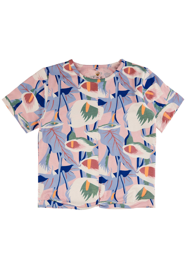 The New - Tngwyneth S_S Tee - Peach Beige Flower Aop