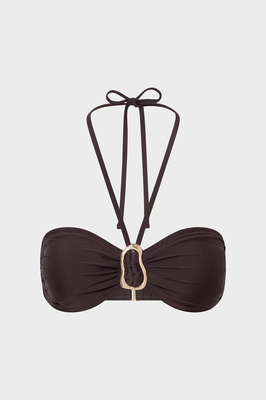 Twist & Tango - Ttlemoni Bikini Top - Rich Brown Bikinier 