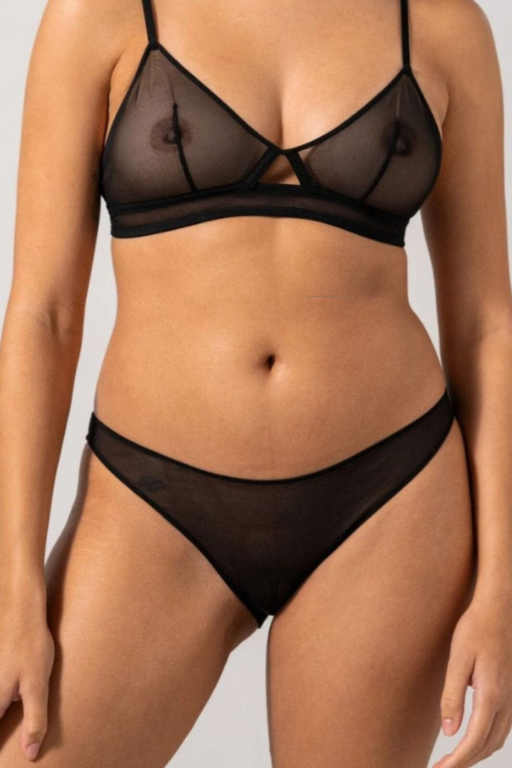 Understatement Underwear - Mesh Bikini Briefs - Black