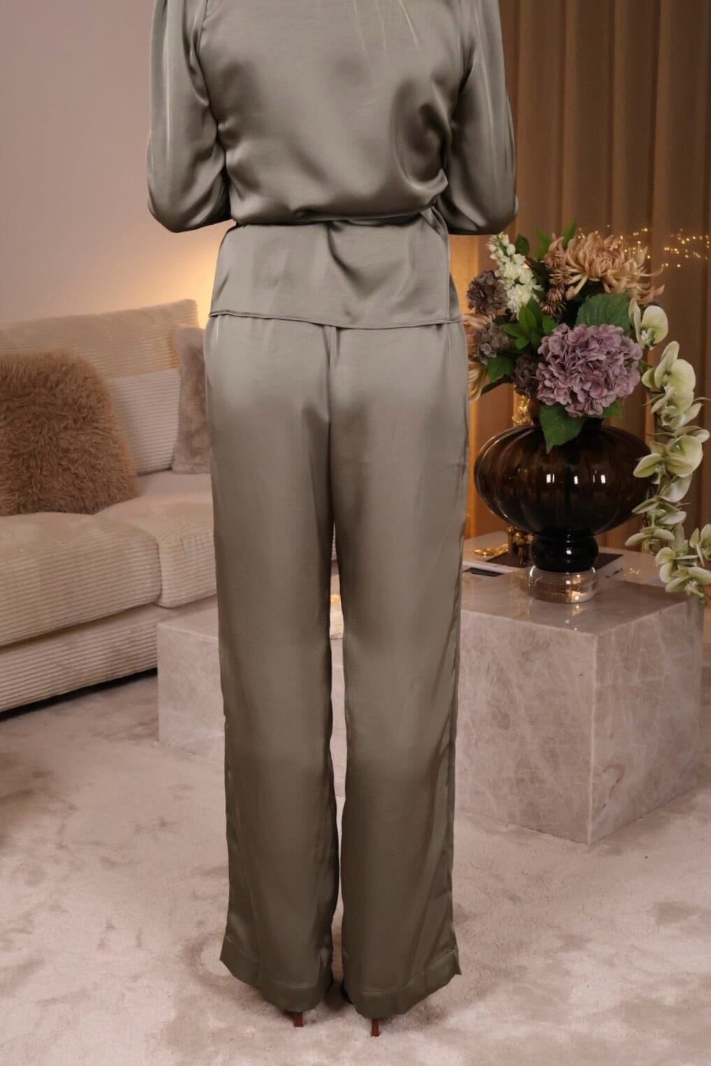 Valentin Studio - Comfy Pants Heavy Satin 167383 - 255 - Cold Army Bukser 