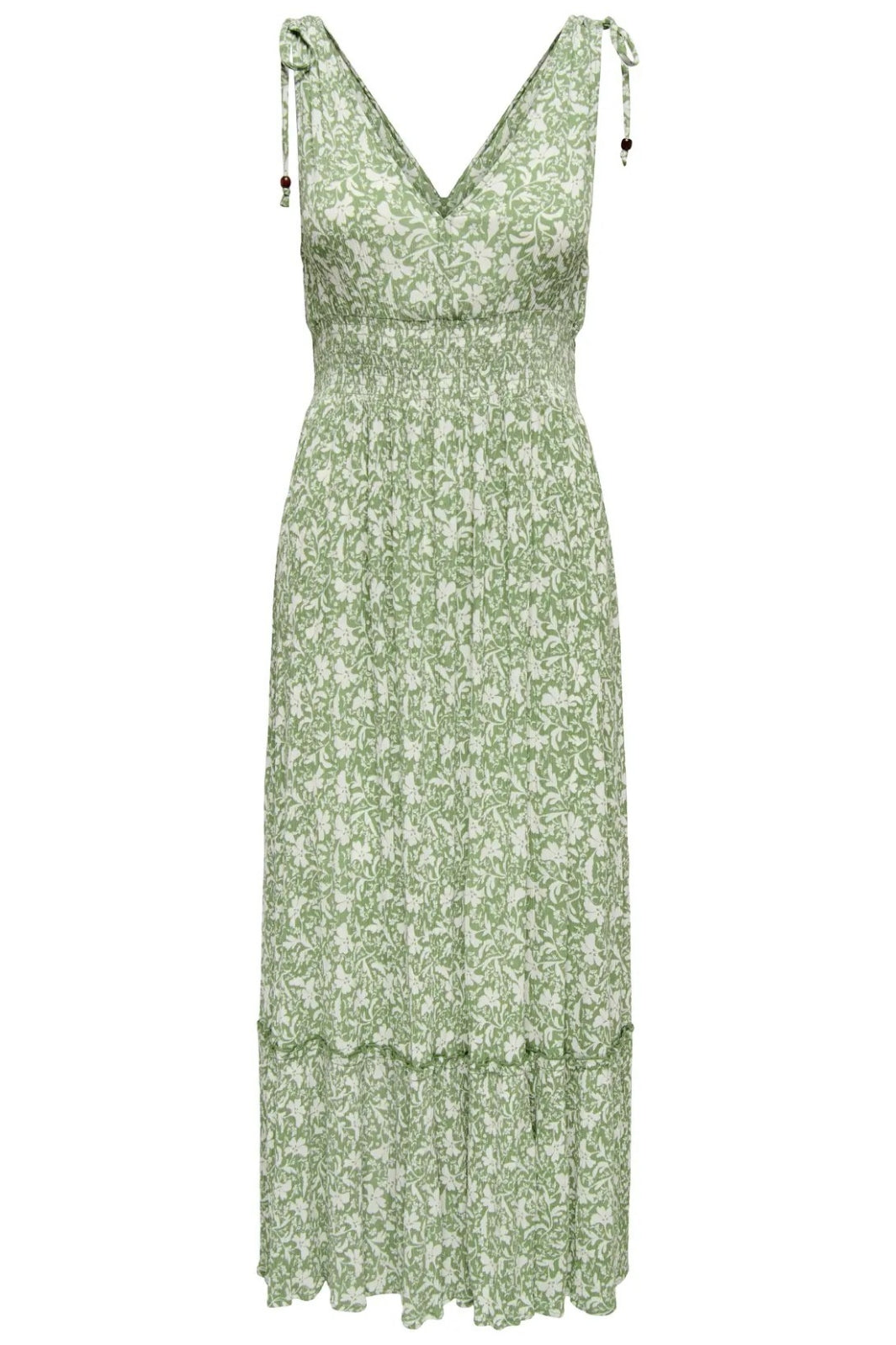 Only - Onlfernanda Life S/L Long Dress - 4865270 Hedge Green Nirra Flower