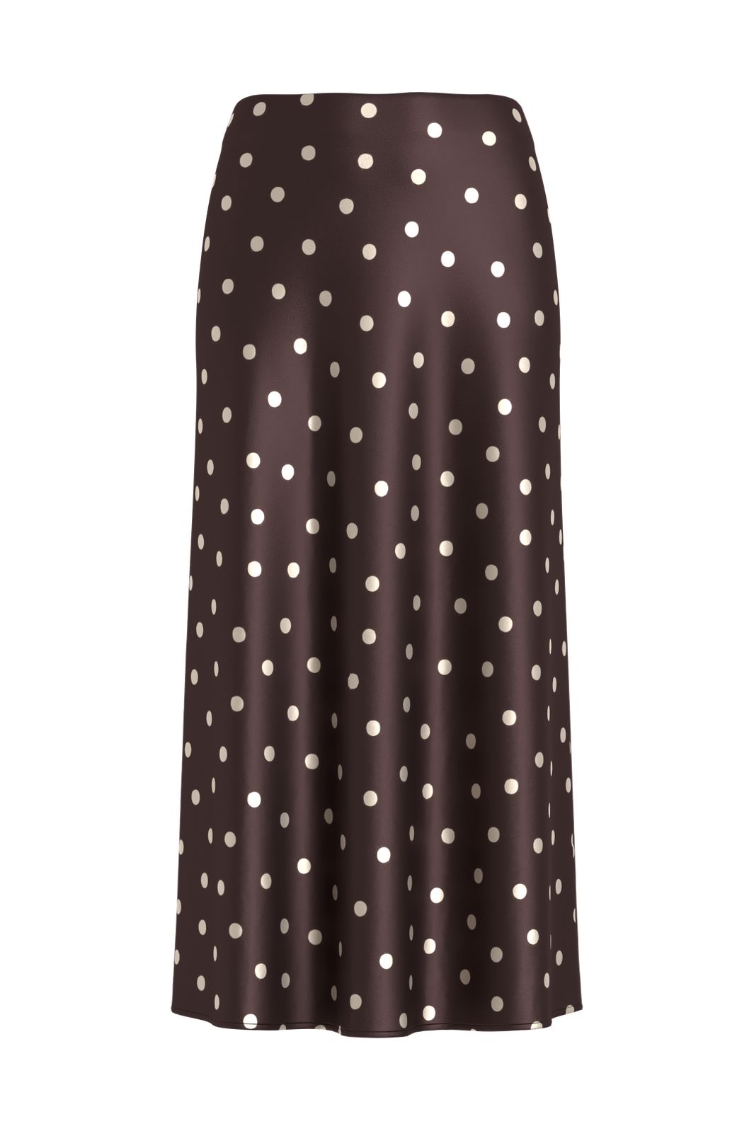 Vila - Viellette Midi Skirt - 5074897 Coffee Bean Sandshell Dots