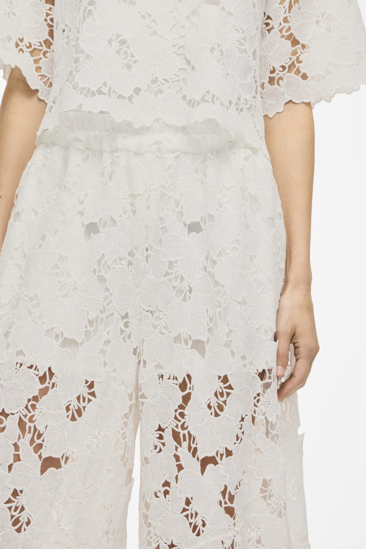 Vila - Vihylde Lace Pants - 4907608 Cloud Dancer Bukser 