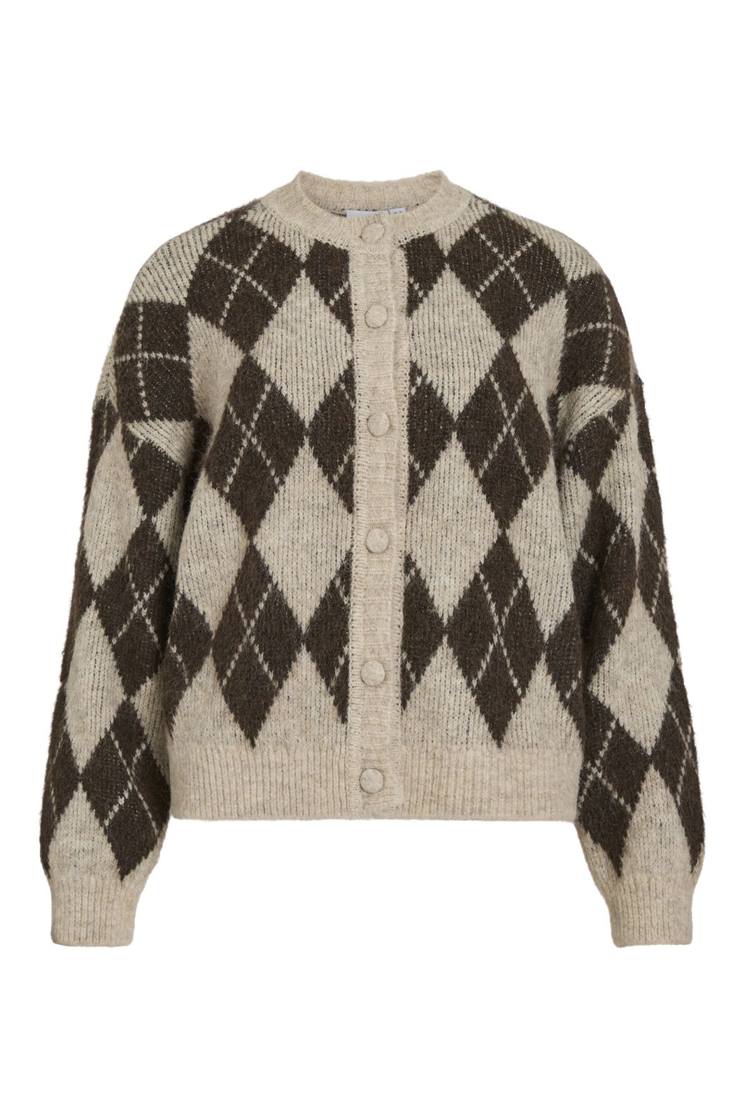 Vila - Vikarley L/S Button Detail Cardigan - 5102144 Natural Melange Falcon