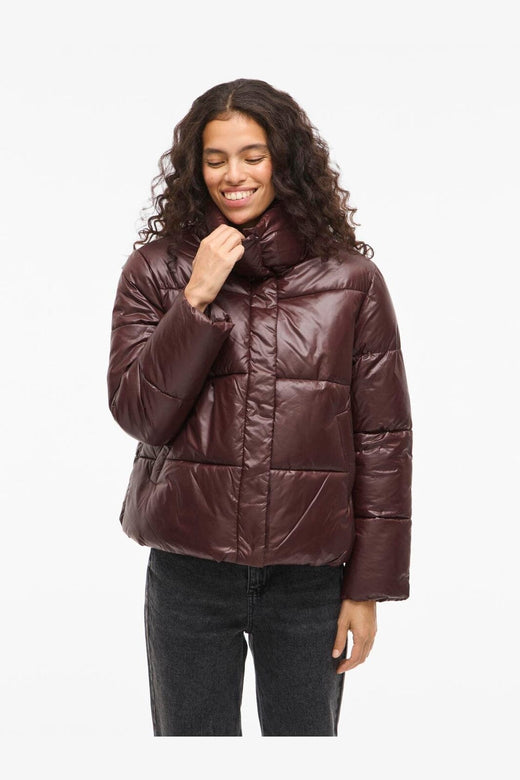 Vila - Vilidda L/S Shinny Puffer Short Jacket - 4897448 Fig