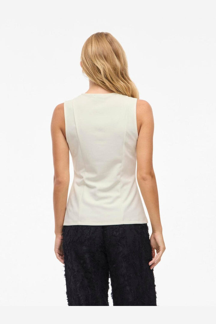 Vila - Vimerlano O-Neck S/L Vest - 4904180 Birch