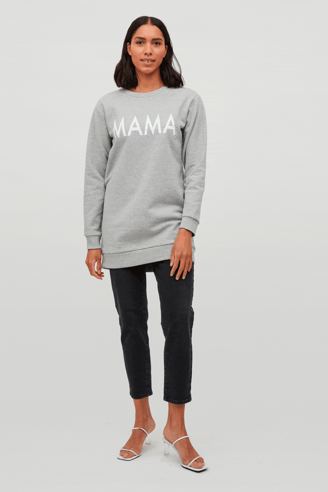 VILA - Vimitta L/S Sweat - Light Grey Melange