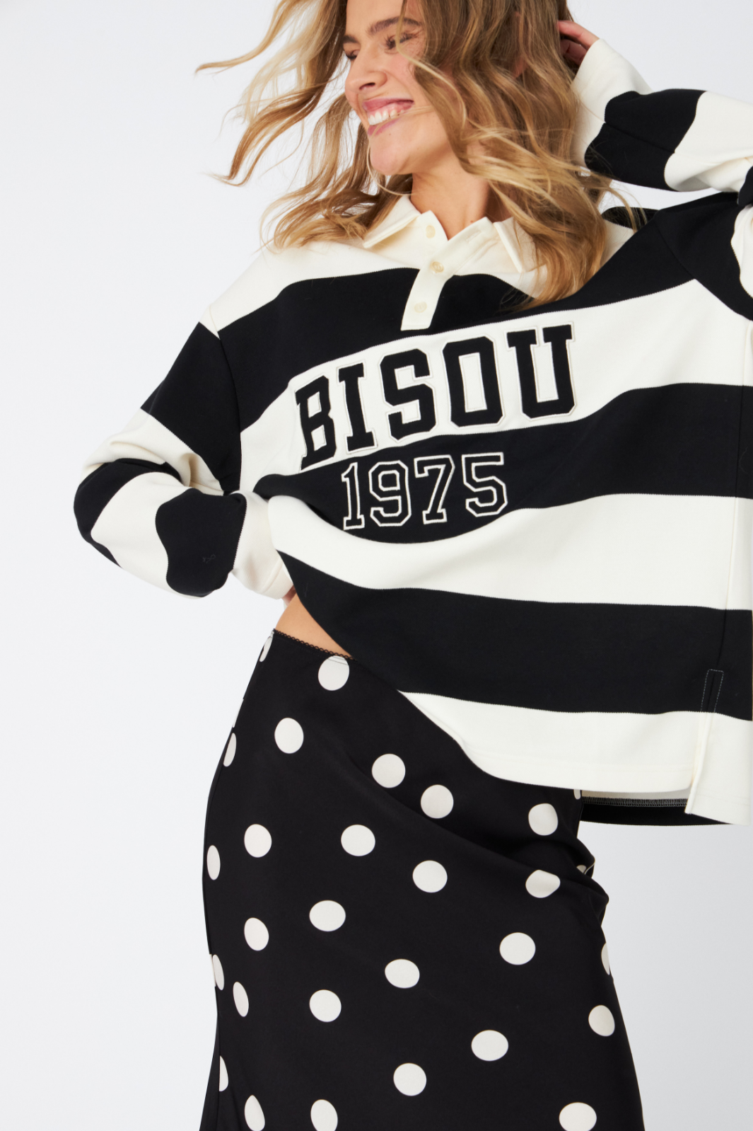 Cras - Bisou Blouse C474 - 8122 Black White Stripe
