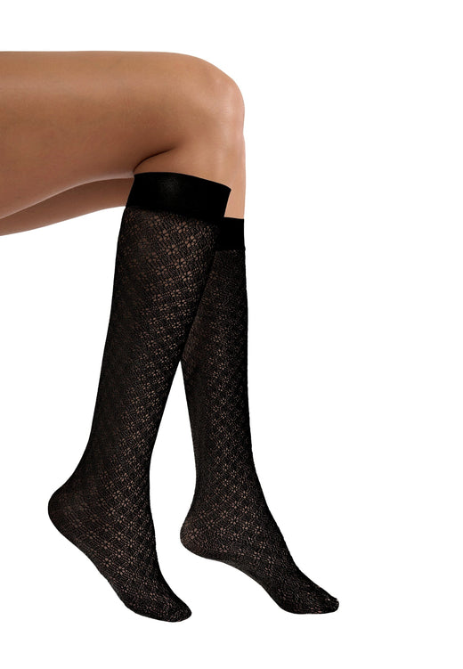 Wolford - Blossom Knee-highs 31598 - 7005 Black Strømper 
