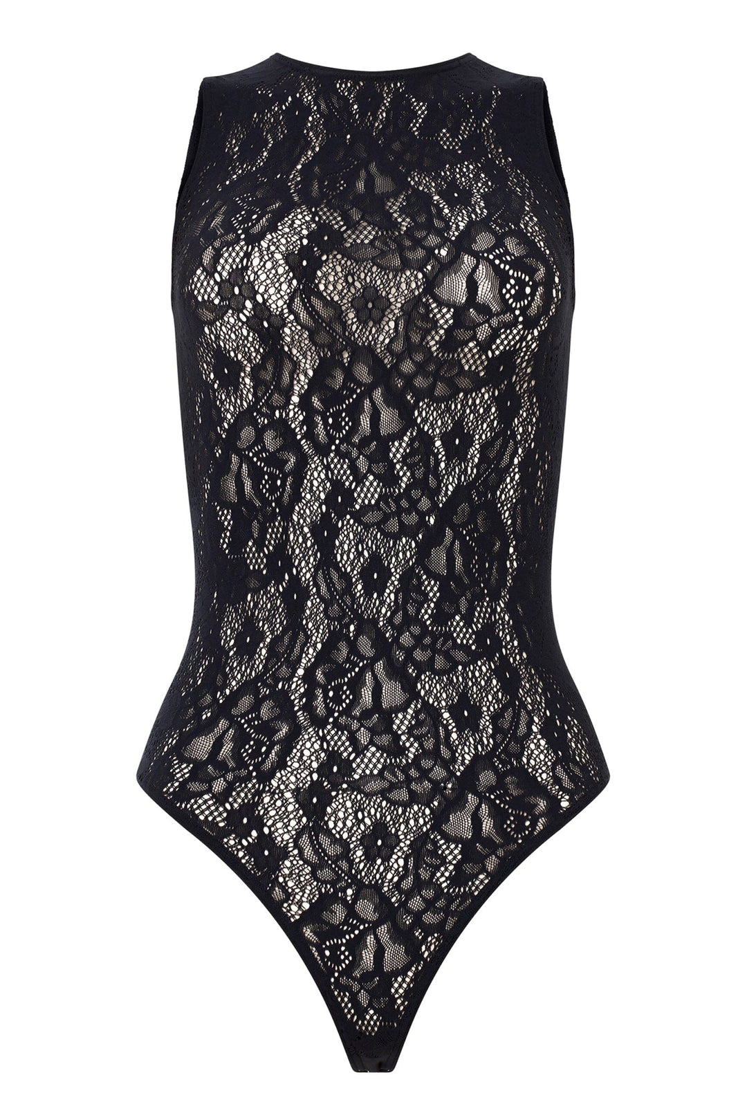 Wolford - Infinite Rose Net String Body 79349 - 7005 Black Bodystockings 