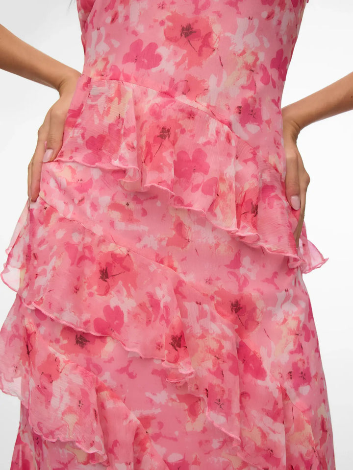 Vero Moda - Vmsmilla Sl Long Frill Dress - 5048321 Rose Shadow Sally