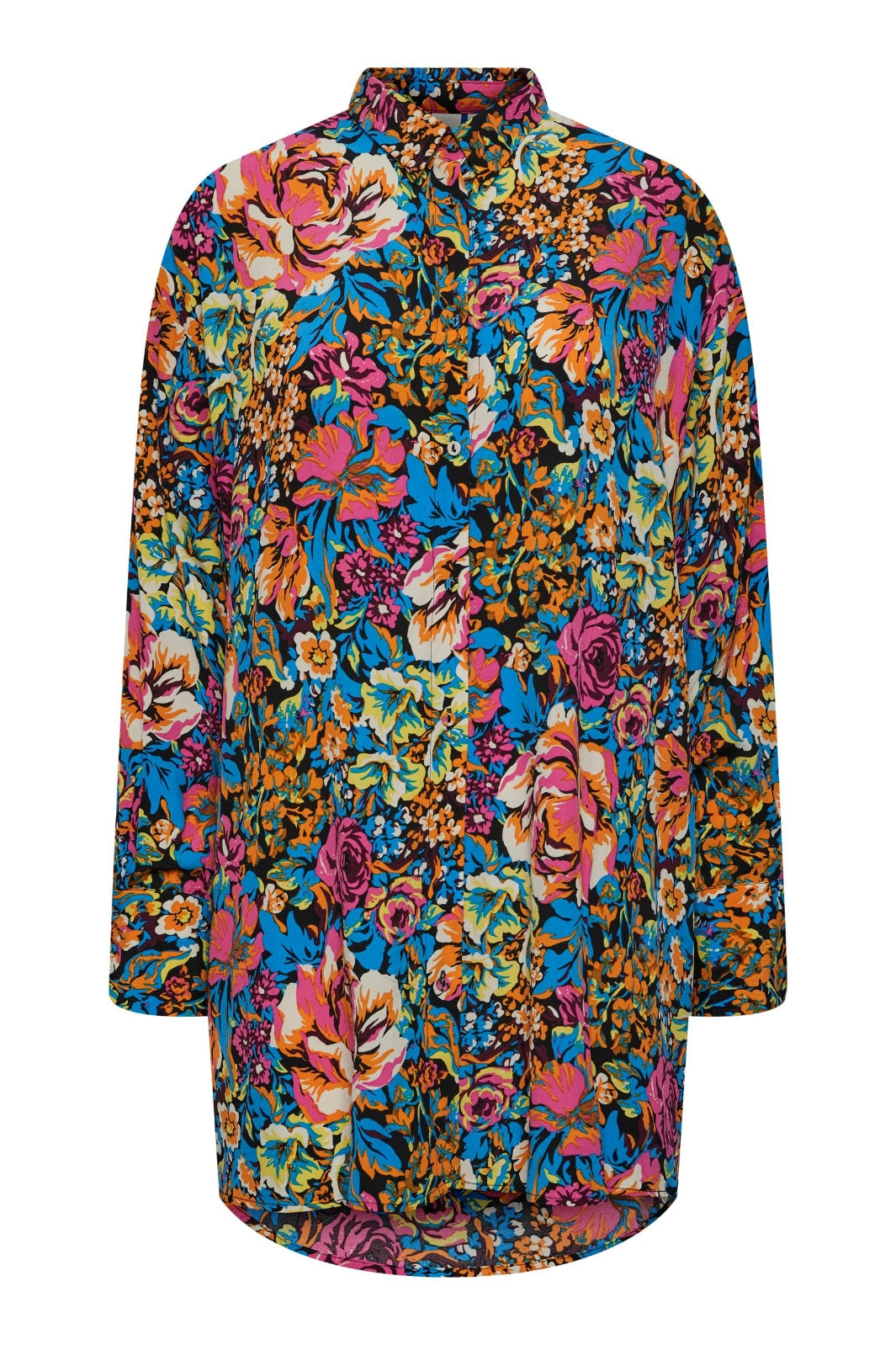 YAS - Yasablossom Ls Oversize Shirt S. - Black Ablossom print