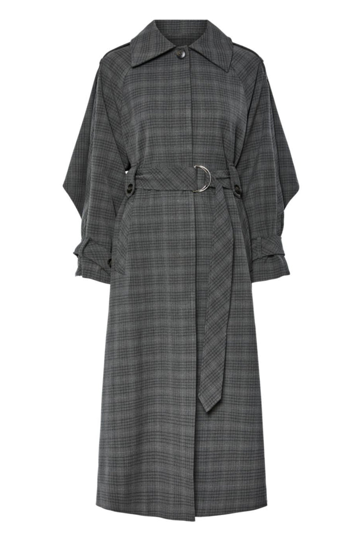YAS - Yascicco Ls Long Coat - 4887412 Dark Grey Melange W. Black