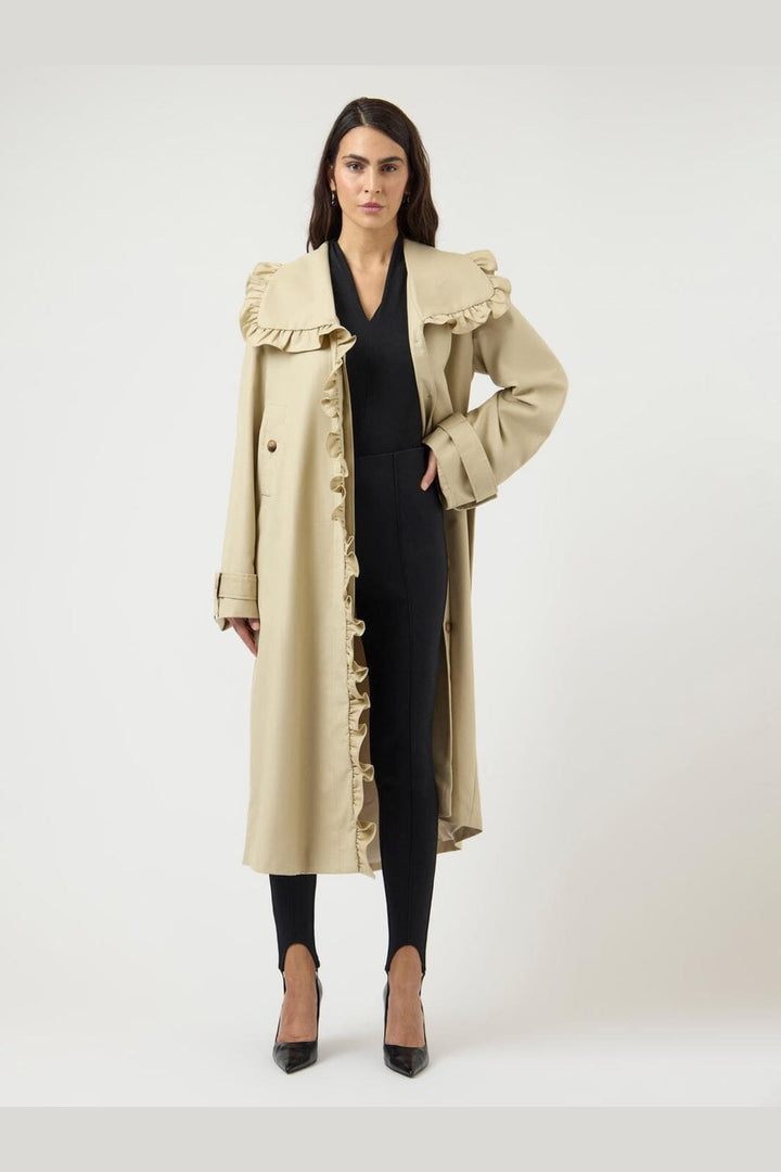 YAS - Yaselsana Ls Long Trenchcoat - 5104375 Travertine