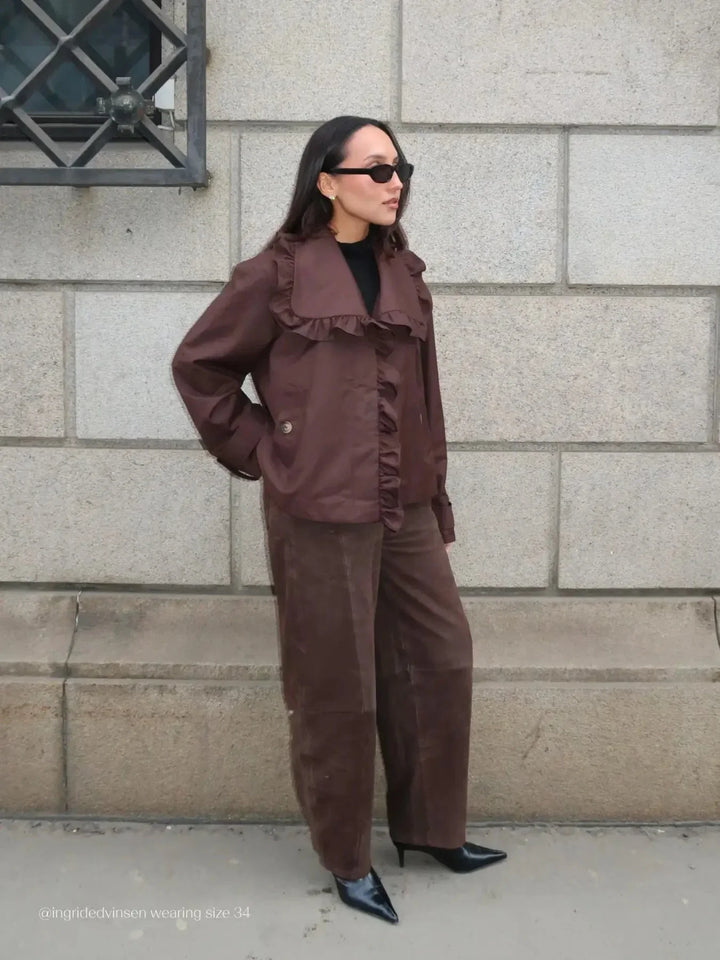 YAS - Yaselsana Ls Short Trenchcoat - 5100176 Chocolate Brown Frakker 