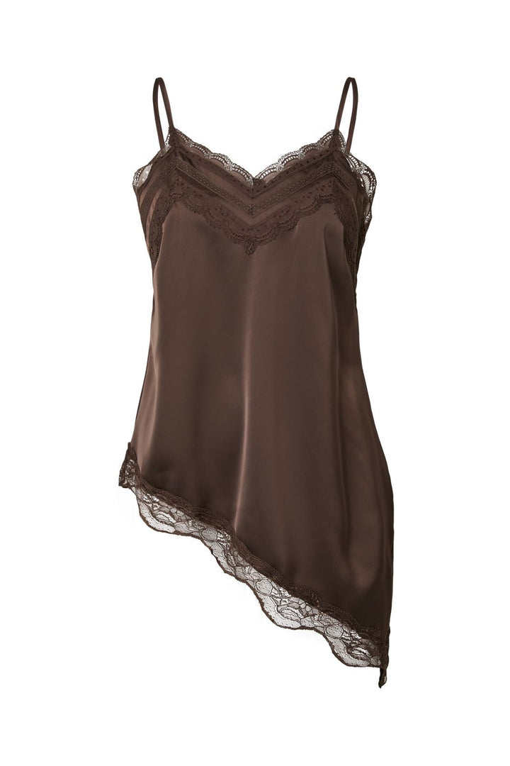 YAS - Yaseveline Lace Strap Top - 5116649 Chocolate Brown