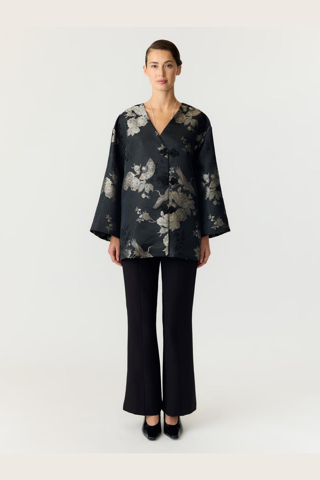 YAS - Yasjade 7/8 Kimono Jacket - 5227530 Black Jade Print