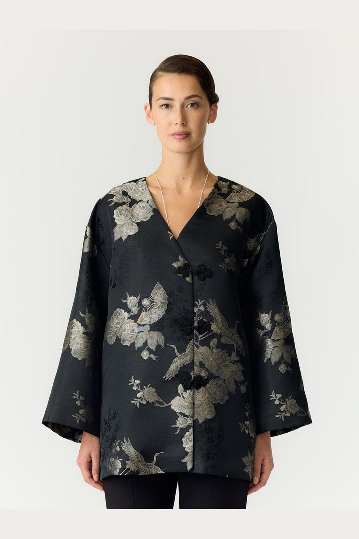 YAS - Yasjade 7/8 Kimono Jacket - 5227530 Black Jade Print