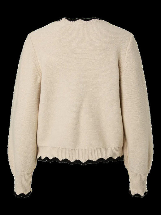 YAS - Yaslelu Ls Bow Knit Cardigan - 5102378 Birch Cardigans 