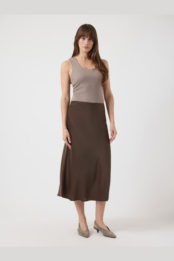 YAS - Yaspella Midi Skirt - 4961525 Chocolate Brown