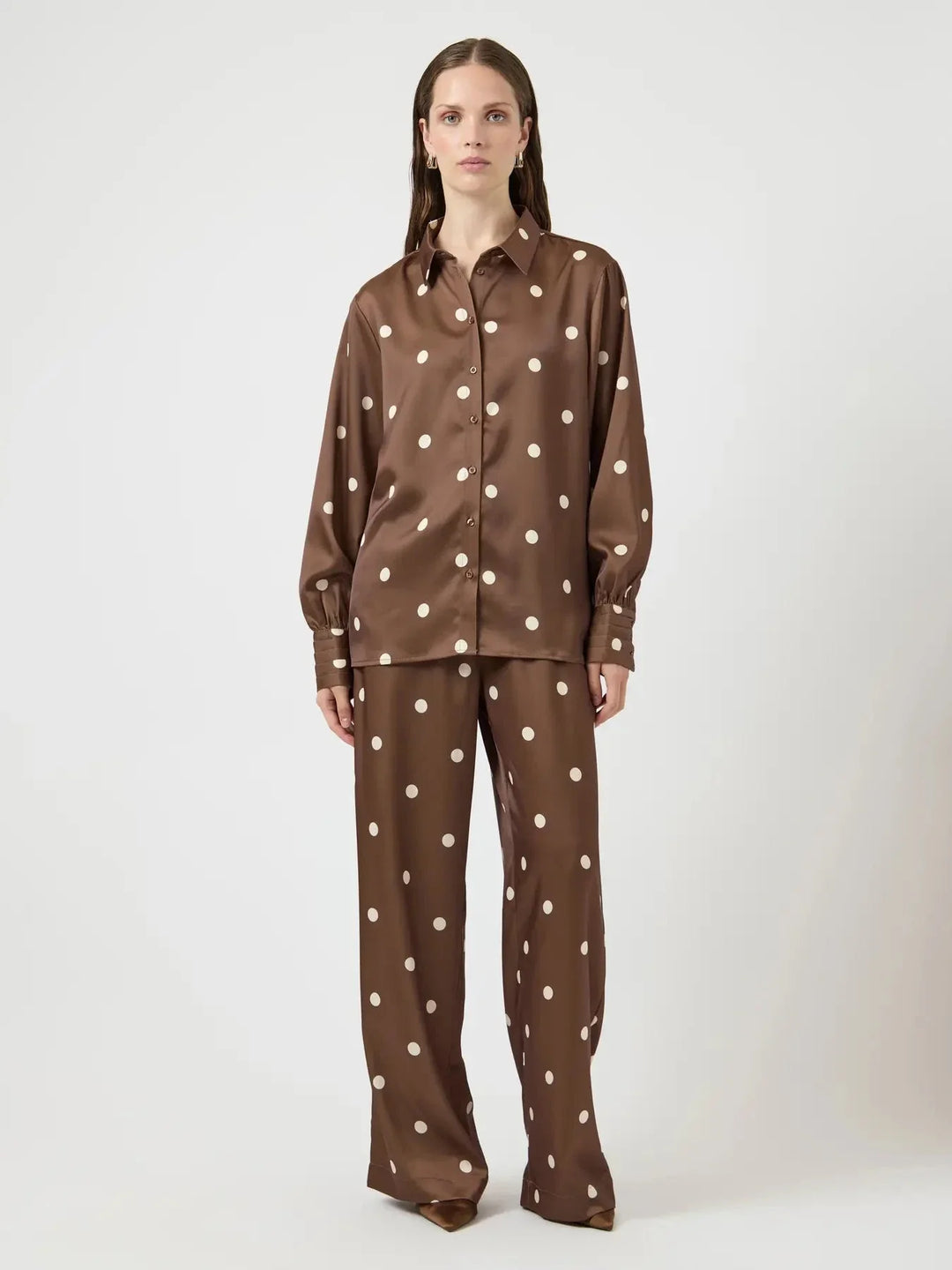 YAS - Yaspella Pant - 5084732 Pinecone Ecru Dots Bukser 