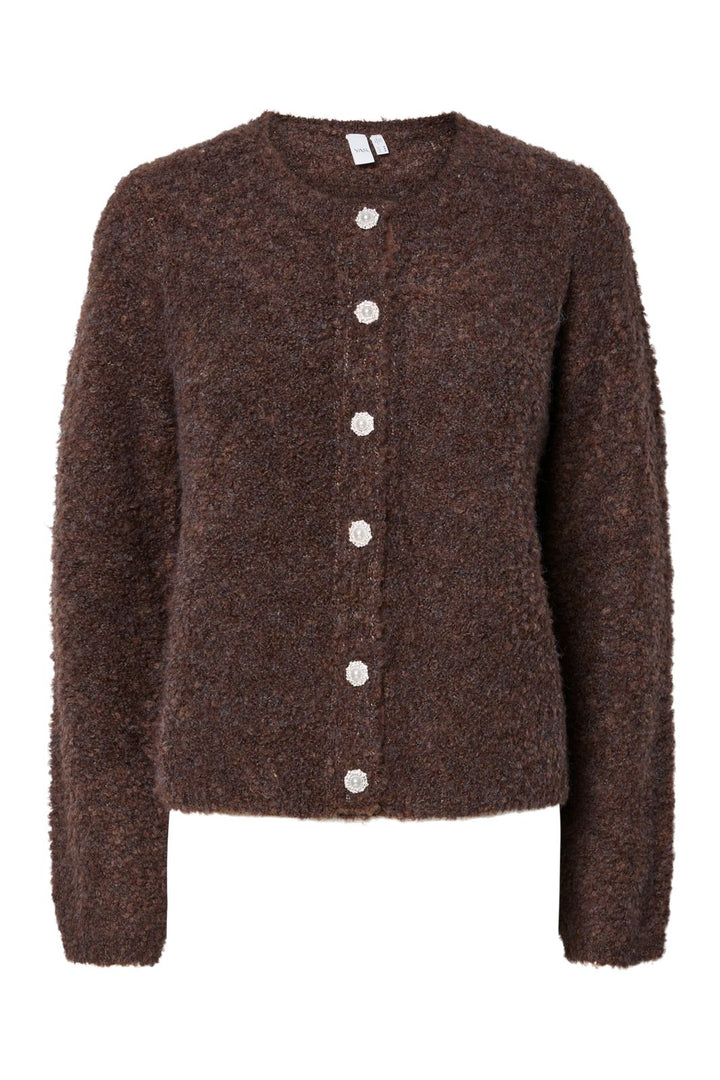 Y.A.S - Yasplyra Ls Knit Cardigan - 4909713 Chocolate Brown