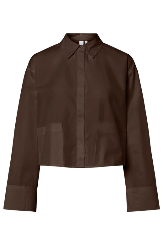 Y.A.S - Yasroyalee Ls Short Shirt - 5090997 Chocolate Brown Skjorter 