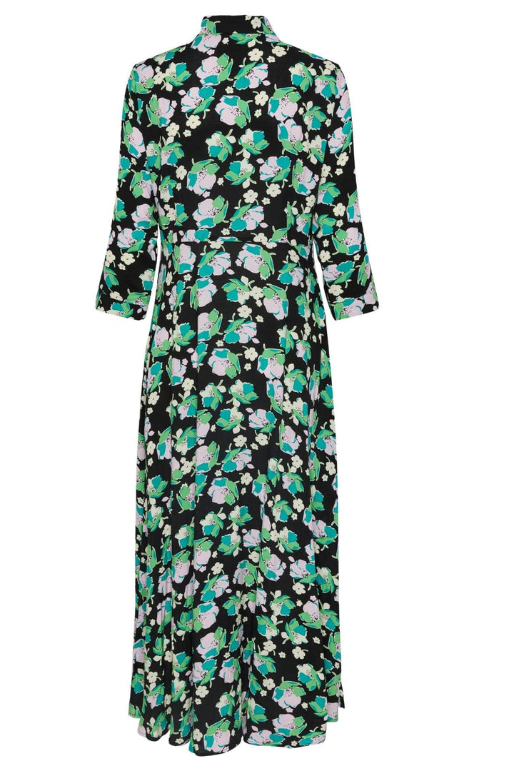 Y.A.S - Yassavanna Long Shirt Dress S. - 4307580 Black FLOWER